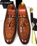 Brown Loafers Tassels Mens  Mens Brown Tassel Loafer Shoes  Luxury Brand Men  