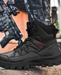 Tactical Military Boots Men Genuine Leather Us Army Hunting Trekking Camping Mountaineering Winter Work Shoes Zapatillas
