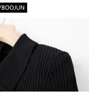 Dresses For Women 2022 Luxury Designer Autumn Runway Elegant Short Sleeve Polo Collar Black Sheath Skinny Knitting Mini 
