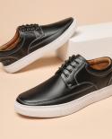 Cheap Men Casual Shoes 2023 Spring New Style Fashion Black Outdoor Sneakers Quality Soft Pu Leather Daily Work Shoes For