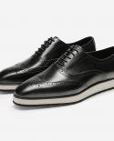 Luxury Mens Casual Leather Shoes 2023 New Style Genuine Leather Summer Fashion Handmade Laces Up Brogues Dress Shoes For