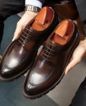 Platform Oxford Shoes For Men Luxury Genuine Leather Handmade Quality Fashion Man Derby Formal Shoes Laces Up 2023 Summe
