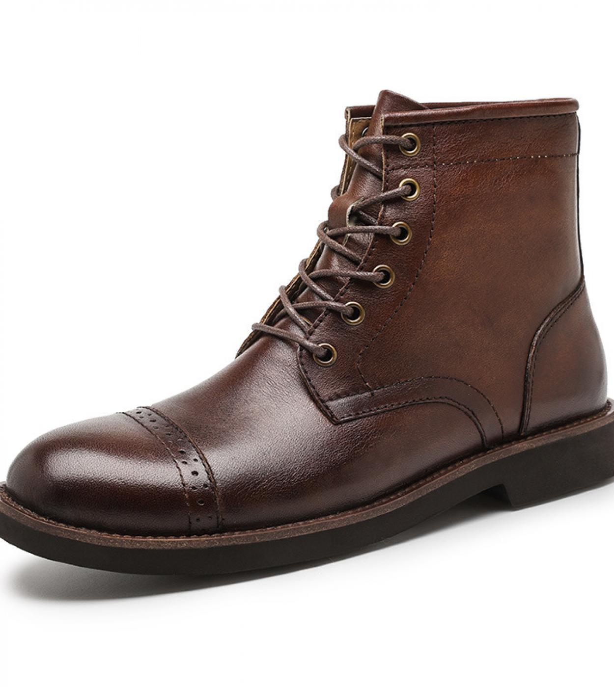 86 43 US Botas cl sicas de lujo para hombre de cuero genuino