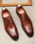 Italian Genuine Leather Mens Dress Shoes 2023 Summer Fashion New Style Oxfords Wedding Social Business Brogues Shoes For