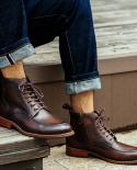 2023 Winter Ankle Men Boots Cow Genuine Leather Fashion New Style Botas Comfortable Lace Up Black Casual Dress Shoes Wit