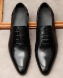 Italian Handmade Mens Oxford Shoes Real Calf Leather Black Brown Classic Brogue Business Wedding Dress Shoes For Men 20