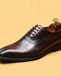 Brand Men Oxford Shoes Leather Handmade  Men Shoes Brands Genuine Leather  Luxury  