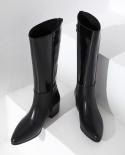 New British Style Men Boot Knee High Luxury Brand Genuine Leather 2023 Winter Warm Shoes With High Heels For Male Fashio