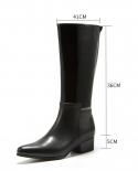 New British Style Men Boot Knee High Luxury Brand Genuine Leather 2023 Winter Warm Shoes With High Heels For Male Fashio