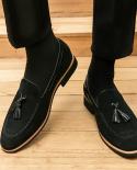 Luxury Brand Men Shoes 2023 Spring Nubuck Leather Loafers Men Slip On Casual Shoes With Thick Soles And Tassels Men Dres