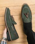 Luxury Brand Men Shoes 2023 Spring Nubuck Leather Loafers Men Slip On Casual Shoes With Thick Soles And Tassels Men Dres