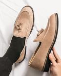 Spring Fashion Suede Casual Shoes Men Tassel Leather Shoes Loafers Men Shoes Slip On Breathable Comfortable Shoes Nubuck