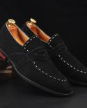 Suede Loafers Men Fashion Frosted Scrub Pointed Large Size Casual Flats Mens Dress Shoes Slip On Casual Footwear