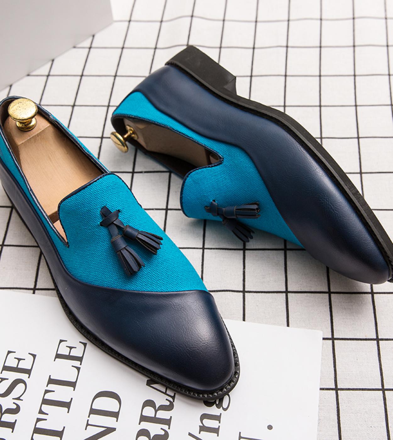 Mens Casual Formal Dress Loafers Fashion Club Shoes Men Leisure Antiskid Slip On Shoes Prom Evening Long Dresses Plus Si