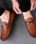 Luxury Loafers Men Genuine Leather Moccasins Casual Shoes Mens Driving Shoes Business Crocodile Style Slip On Men Lazy S