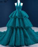 Serene Hill Green Halter  Wedding Dresses 2023 Sleeveless Tiered Lace Up High End Bridal Dress Hm67232wedding Dresses