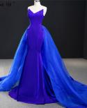 כחול מלכותי באיכות גבוהה ללא שרוולים שמלות ערב פשוטות בתולת ים שמלה רשמית שלווה היל hm67117 evenin