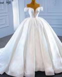 Serene Hill White Satin Beading Pearls Wedding Dresses  Sleeveless Highend Lace Up Bridal Dress Hm67240  Wedding Dresses