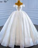 Serene Hill White Satin Beading Pearls Wedding Dresses  Sleeveless Highend Lace Up Bridal Dress Hm67240  Wedding Dresses