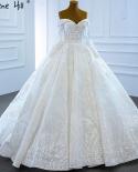 Serene Hill White Off Shoulder  Wedding Dresses Gowns Luxury Beading Pearls Lace Up Bridal Dress 2023 Hm67206 Custom Mad