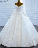 Serene Hill White Off Shoulder  Wedding Dresses Gowns Luxury Beading Pearls Lace Up Bridal Dress 2023 Hm67206 Custom Mad