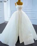 Serene Hill Ivory Luxury With Train Wedding Dresses 2023 Sparkle Beading Lace Sleeveless  Bridal Dress Hm67236wedding Dr