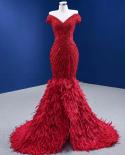 serene hill red יוקרה אלגנטית שמלות ערב שמלות 2022 פאייטים נוצת בת ים לנשים מסיבה hm67433 שמלת ערב