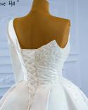 Serene Hill White Mermaid Satin Wedding Dresses 2023 Beaded Pearls Overskirt  Bridal Dress Hm67244 Custom Madewedding Dr