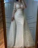 Serene Hill Muslim Ivory With Train Wedding Dresses 2023 Luxury Mermaid Elegant Beaded Bride Dress Ha2478 Custom Madewed