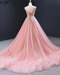 Pink Sleeveless  Crystal Evening Dresses  Real Photo Aline High Quality Evening Gowns Serene Hill Hm66961  Evening Dress