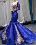 Dubai Blue Sequined  Wedding Dresses 2023 Removable Long Sleeves Luxury Bridal Gowns Real Photo Hm66787 Custom Madeweddi