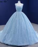 Serene Hill Blue Luxury Highend Wedding Dresses 2022 Beaded Sleeveless Lace Up Bridal Dress Hm67331 Custom Made  Wedding