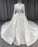 Serene Hill Muslim White Luxury Wedding Dresses Gowns 2022 Highend Beaded Pearl Bridal Dress Ha2525 Custom Made  Wedding