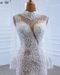 Serene Hill White Mermaid  Evening Dresses  Long Sleeves Beading Highend Formal Dress Design Hm67195  Evening Dresses