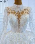 Serene Hill Muslim Luxury White Wedding Dresses  Sparkle Beading Highend Lace Up Bridal Dress Hm67226  Wedding Dresses