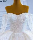Serene Hill White Luxury Sparkle Wedding Dresses  Beading Highend Long Sleeves Lace Up Bridal Dress Hm67241  Wedding Dre