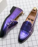 Loafers Men Shoes Bright Color Pu Pointed Monk Double Buckle One Pedal Fashion Business Casual Wedding Party Dress Shoes