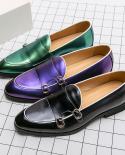 Loafers Men Shoes Bright Color Pu Pointed Monk Double Buckle One Pedal Fashion Business Casual Wedding Party Dress Shoes