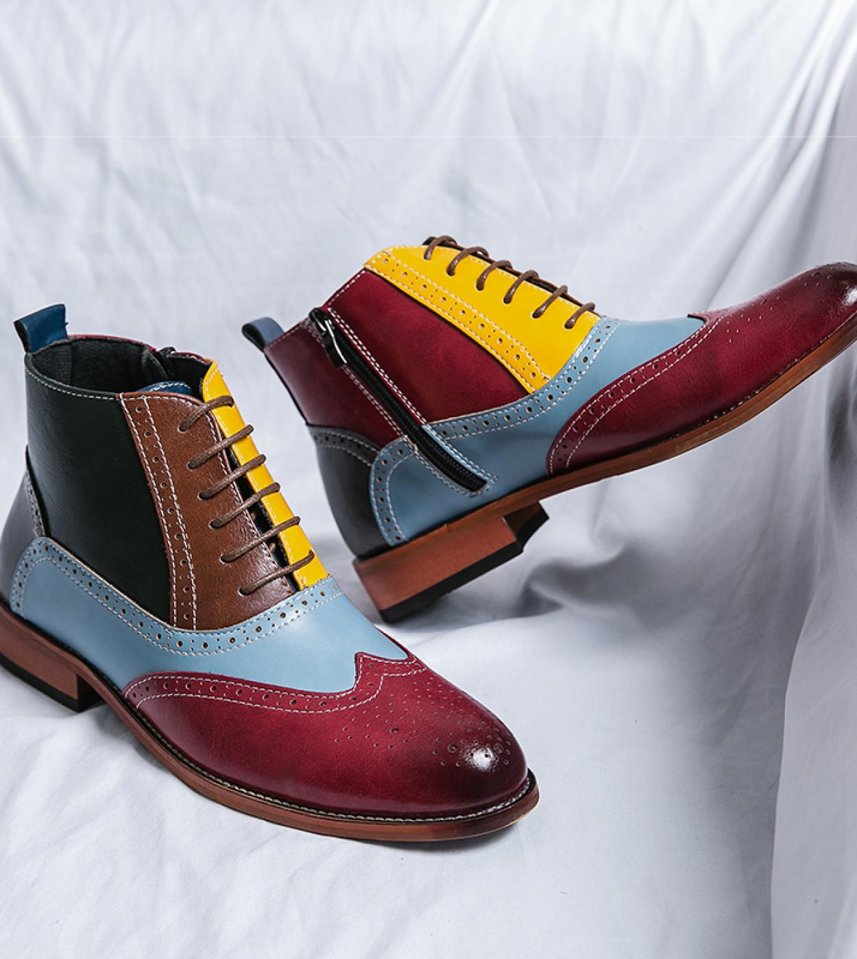 High Quality Men Ankle Boot Fashion Famous Brand Cowboy Boots Chelsea Zipper Boot  Original Classic Men Boots Luxury Des