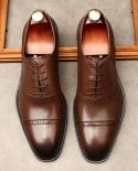 Mens Brown Dress Shoes Buckle  Men Oxford Brogue Business Shoes  Men Oxford Shoes  