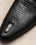 Italian Designer Dress Shoes Men Genuine Leather Fashion Crocodile Pattern Buckle Oxfords Handmade New Loafers Wedding S