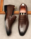 Luxury Men Italian Dress Loafers Shoes Genuine Leather Designer New Oxford Elegant Black Wedding Formal Business Shoes F