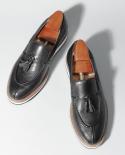 2023 Trend Loafers Men Luxury Genuine Leather Handmade Casual Shoes Fashion Tassels Slip On Black Brown Formal Shoes Siz
