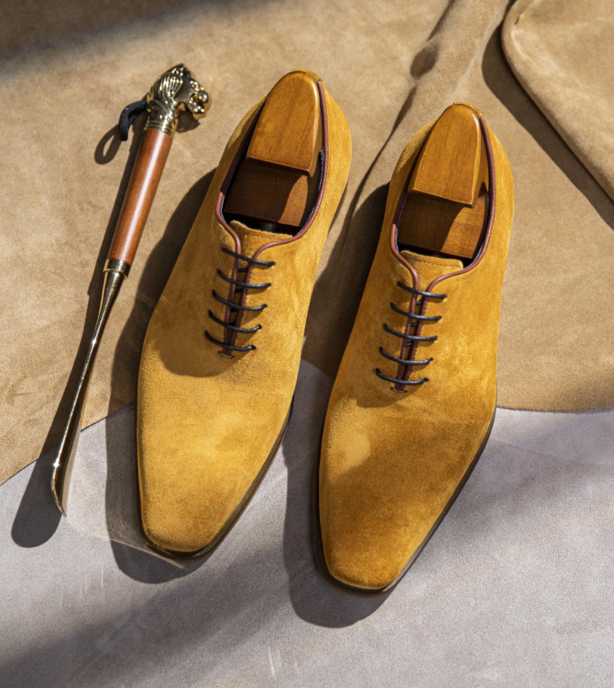 Scarpe Oxford Uomo Giallo Scarpe eleganti gialle Uomo Scarpe scamosciate gialle Uomo Mucca di lusso