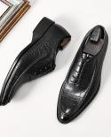 Italian Vintage Mens Genuine Leather Dress Shoes Luxury Brand Designer 2023 Summer Laces Up Black Wedding Party Social S