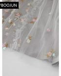 Dresses For Women 2022 Elegant Designer Autumn Mesh O Neck Flare Sleeve Sequins Flower Embroidery Elegant Party Vintage 