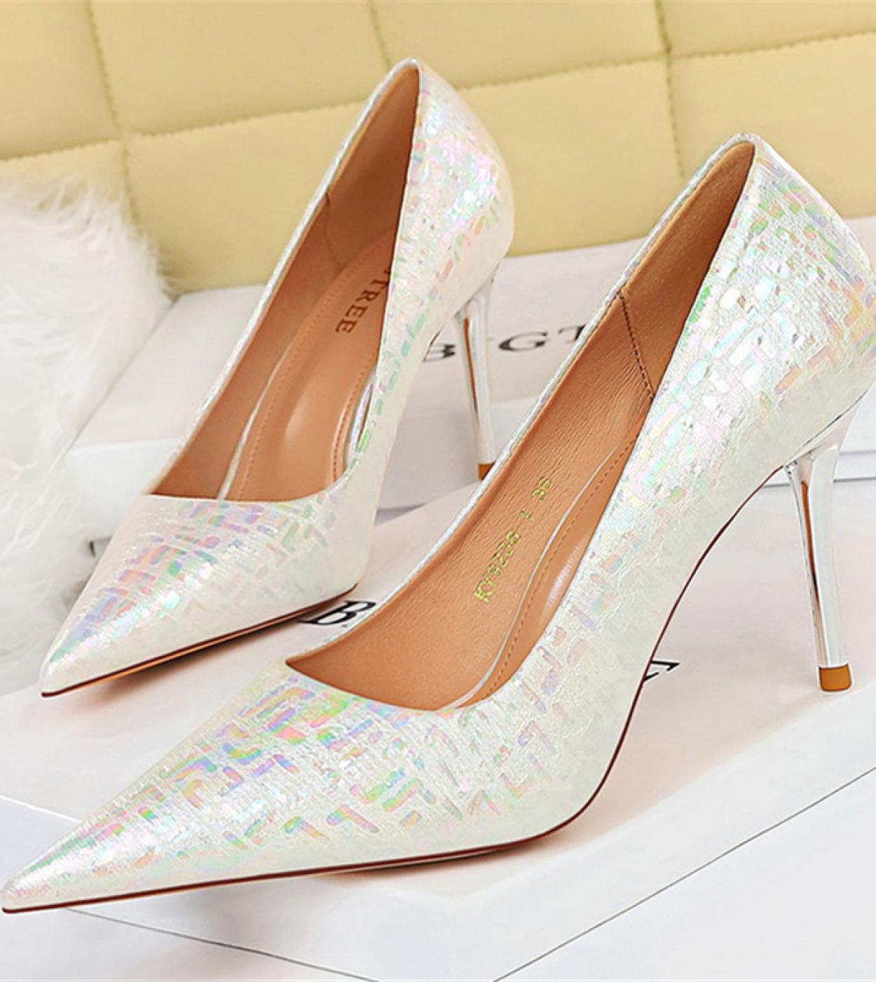 US 32.02 White Gold Designer Shoes White Gold Wedding Shoes White