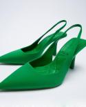 Za Women 95cm High Heels Sandals Lady Fetish Stiletto Heels Slingback Purple Green Shoes Summer Luxury Replica Designer