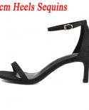 Women Summer 6cm 8cm 10cm High Heels Sandals Fashion Gladiator Classic Strappy Sandles Lady Prom Party Middle Low Heels 