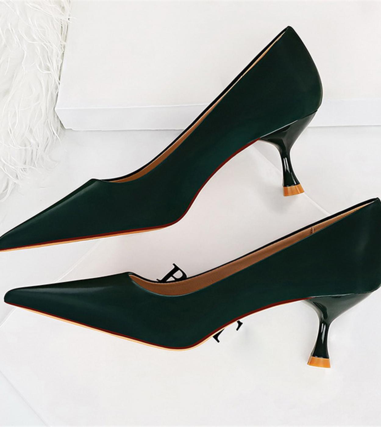 Dark green kitten heels sale